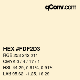 Color code: HEX #FDF2D3 | qconv.com