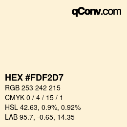 カラーコード: HEX #FDF2D7 | qconv.com