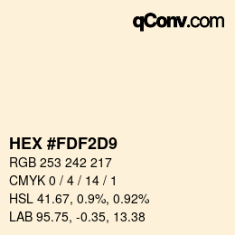 Color code: HEX #FDF2D9 | qconv.com