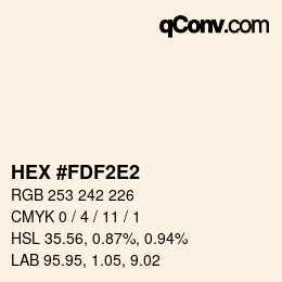 颜色代码: HEX #FDF2E2 | qconv.com