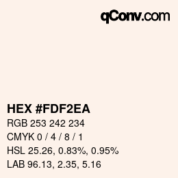 Farbcode: HEX #FDF2EA | qconv.com