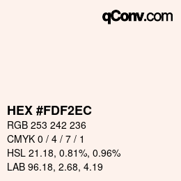 カラーコード: HEX #FDF2EC | qconv.com