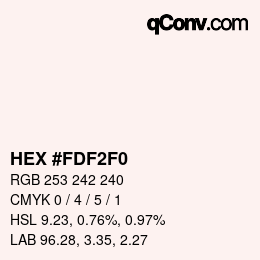 Color code: HEX #FDF2F0 | qconv.com