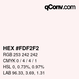 Color code: HEX #FDF2F2 | qconv.com