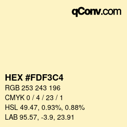 Color code: HEX #FDF3C4 | qconv.com