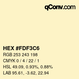 カラーコード: HEX #FDF3C6 | qconv.com