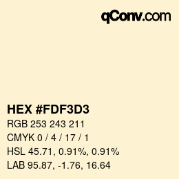 カラーコード: HEX #FDF3D3 | qconv.com