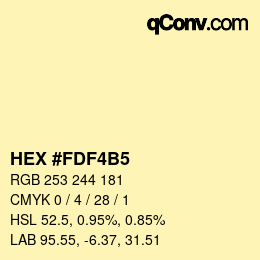 カラーコード: HEX #FDF4B5 | qconv.com