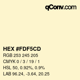 Color code: HEX #FDF5CD | qconv.com