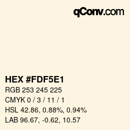 Color code: HEX #FDF5E1 | qconv.com