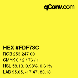 カラーコード: HEX #FDF73C | qconv.com