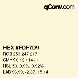カラーコード: HEX #FDF7D9 | qconv.com