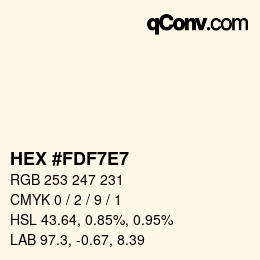 カラーコード: HEX #FDF7E7 | qconv.com