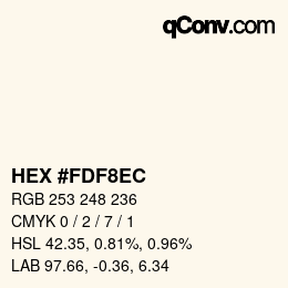 カラーコード: HEX #FDF8EC | qconv.com
