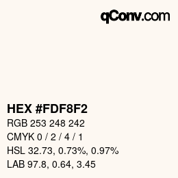 Color code: HEX #FDF8F2 | qconv.com