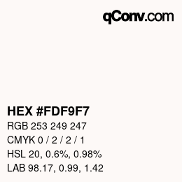 Color code: HEX #FDF9F7 | qconv.com