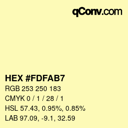 Color code: HEX #FDFAB7 | qconv.com