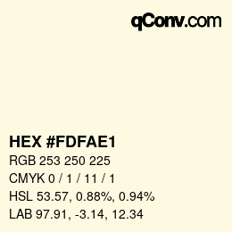 Color code: HEX #FDFAE1 | qconv.com