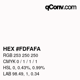 Color code: HEX #FDFAFA | qconv.com