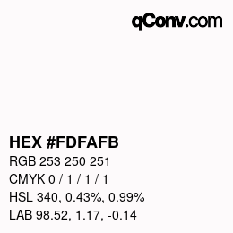 Color code: HEX #FDFAFB | qconv.com