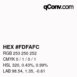 Color code: HEX #FDFAFC | qconv.com