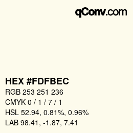 Color code: HEX #FDFBEC | qconv.com
