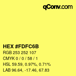 カラーコード: HEX #FDFC6B | qconv.com