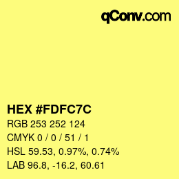 Color code: HEX #FDFC7C | qconv.com