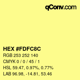 Color code: HEX #FDFC8C | qconv.com