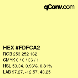 カラーコード: HEX #FDFCA2 | qconv.com