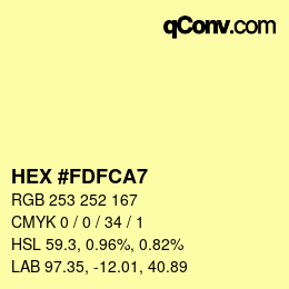 カラーコード: HEX #FDFCA7 | qconv.com