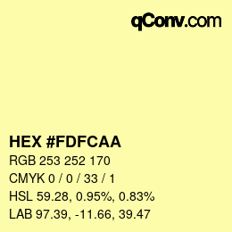 Color code: HEX #FDFCAA | qconv.com