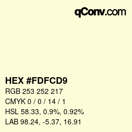 Color code: HEX #FDFCD9 | qconv.com