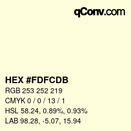カラーコード: HEX #FDFCDB | qconv.com