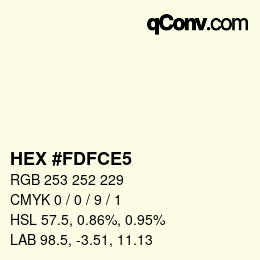 颜色代码: HEX #FDFCE5 | qconv.com