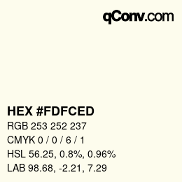 颜色代码: HEX #FDFCED | qconv.com