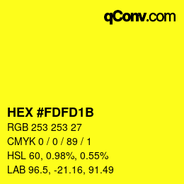 Color code: HEX #FDFD1B | qconv.com