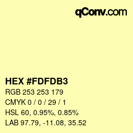 カラーコード: HEX #FDFDB3 | qconv.com