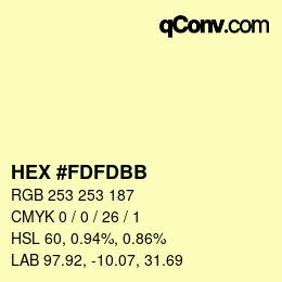 Color code: HEX #FDFDBB | qconv.com