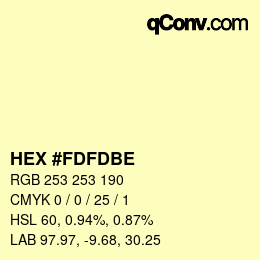 Color code: HEX #FDFDBE | qconv.com
