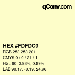 カラーコード: HEX #FDFDC9 | qconv.com