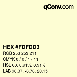 カラーコード: HEX #FDFDD3 | qconv.com
