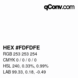 Color code: HEX #FDFDFE | qconv.com