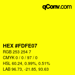 Color code: HEX #FDFE07 | qconv.com