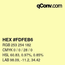 カラーコード: HEX #FDFEB6 | qconv.com