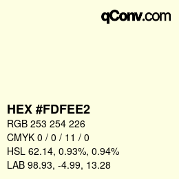 颜色代码: HEX #FDFEE2 | qconv.com