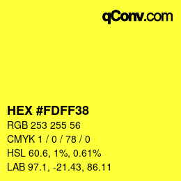 颜色代码: HEX #FDFF38 | qconv.com