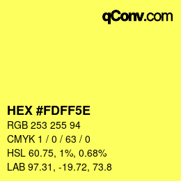 Código de color: HEX #FDFF5E | qconv.com