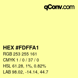 Color code: HEX #FDFFA1 | qconv.com