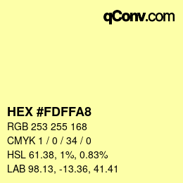 カラーコード: HEX #FDFFA8 | qconv.com